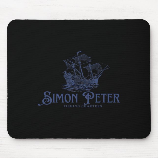 Simon Peter Fishing Charters Jesus Christians God  Mousepad (Vorne)