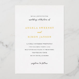Simon Simple Elegant Wedding Folieneinladung