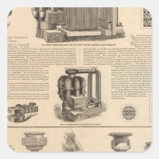 Simonds Manufacturing Company Stewart Quadratischer Aufkleber (Vorderseite)