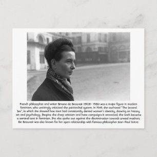 Simone de Beauvoir - Feminist Postkarte