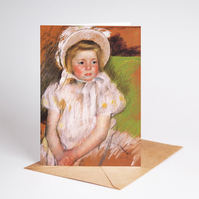 Simone in einem weißen Bonnet | Mary Cassatt Karte (Von Creator hochgeladen)