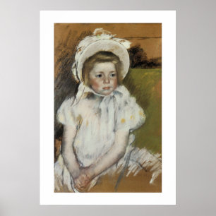 Simone in einem weißen Bonnet Poster