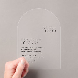 Simone Minimal Modern Wedding Acryleinladungen