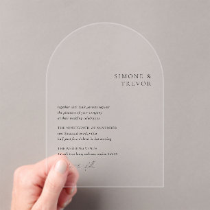 Simone Minimal Modern Wedding Acryleinladungen