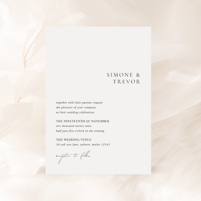 Simone Minimal Modern Wedding Einladung (Von Creator hochgeladen)