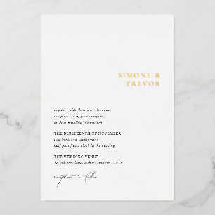 Simone Minimal Modern Wedding Folieneinladung