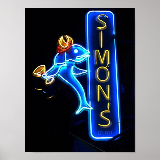 Simons Gorgeous Neon Sign Poster (Vorne)