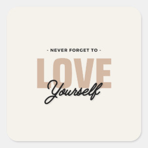 Simpe selflove quadratischer aufkleber