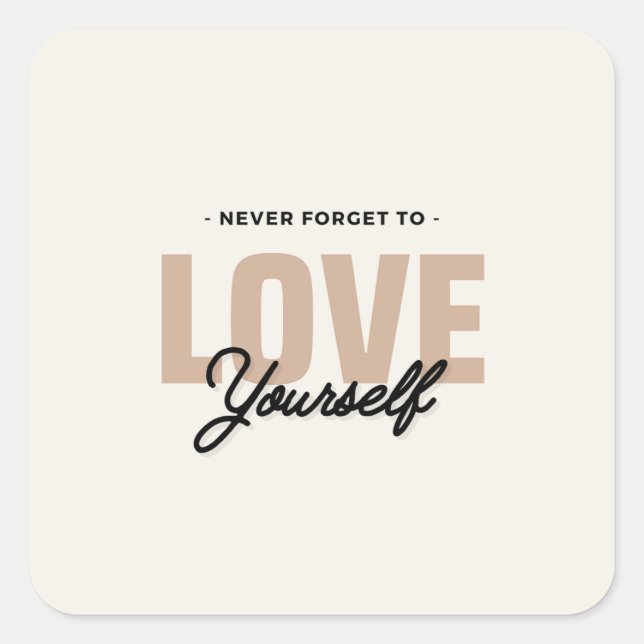 Simpe selflove quadratischer aufkleber (Vorderseite)