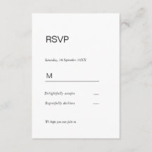 Simpel elegant  Einladung Antwortkarte RSVP