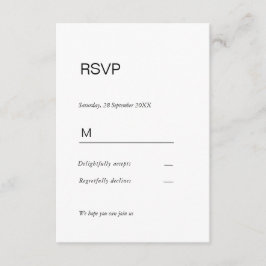 Simpel elegant Einladung Antwortkarte RSVP