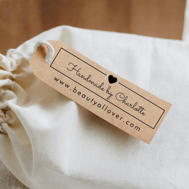 Simpel, handwriting, "Handmade by  🖤"  Gummistempel (Von Creator hochgeladen)