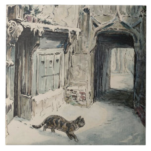 Simpkin the Cat Goes Out (von Beatrix Potter) Fliese