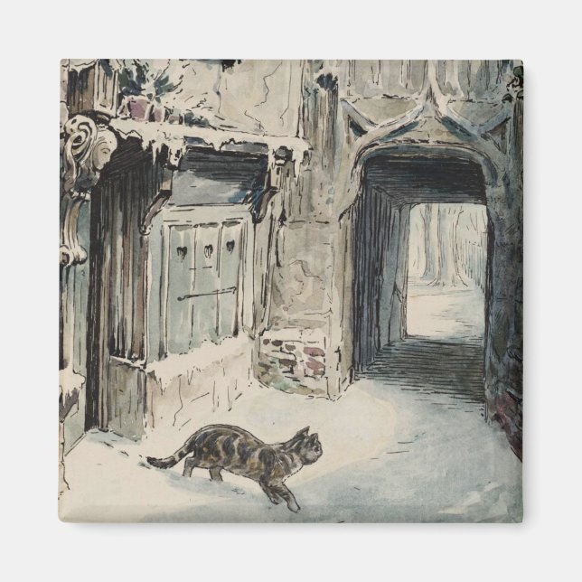 Simpkin the Cat Goes Out (von Beatrix Potter) Magnet (Vorne)