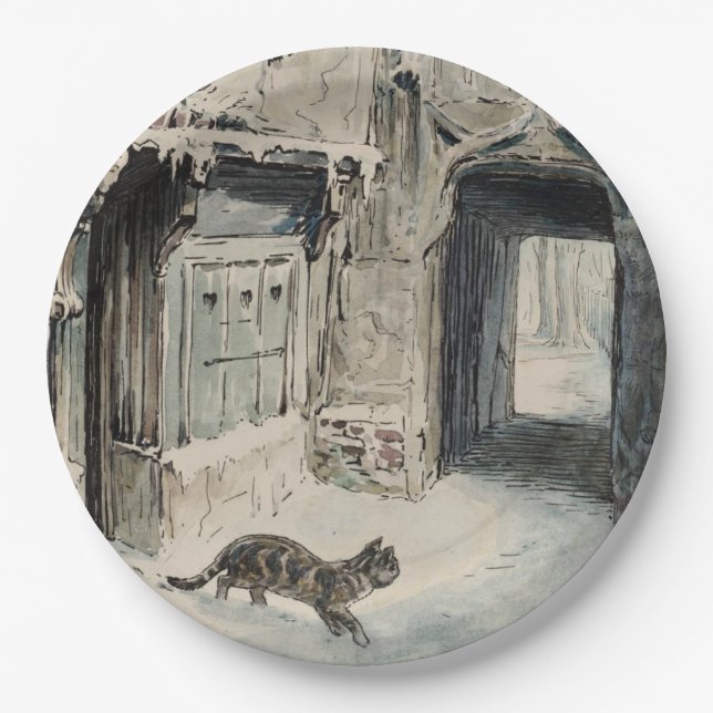 Simpkin the Cat Goes Out (von Beatrix Potter) Pappteller (Vorderseite)