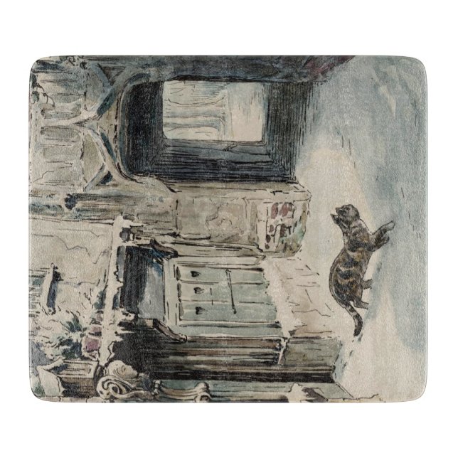 Simpkin the Cat Goes Out (von Beatrix Potter) Schneidebrett (Vorderseite)