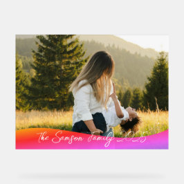 Simple 1 Photo Full Coverage - Script Text Overlay Acrylschild