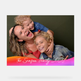 Simple 1 Photo Full Coverage - Script Text Overlay Acrylschild