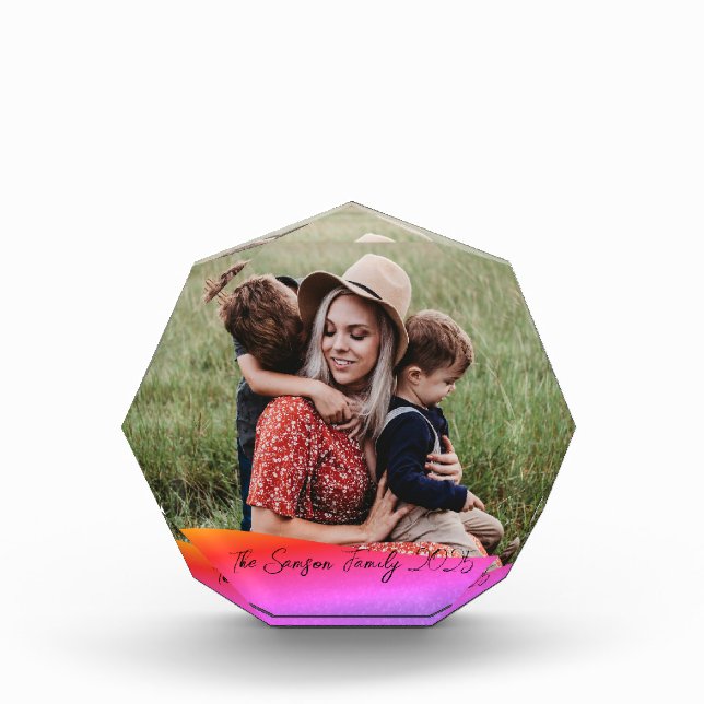 Simple 1 Photo Full Coverage - Script Text Overlay Fotoblock (Vorderseite)