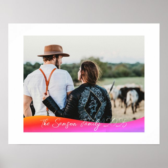 Simple 1 Photo Full Coverage - Script Text Overlay Poster (Vorne)