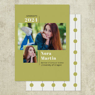 Simple 2 Foto Uni-Abschluss Avocado Announc Ankündigung