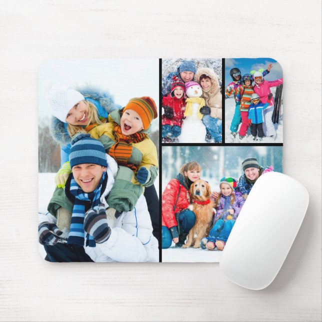 Simple 4 Photo Collage Mousepad (Mit Mouse)