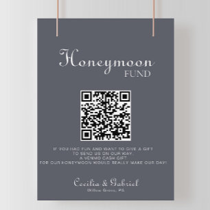 Simple Abend Boho Wedding Honeymoon Fund Poster