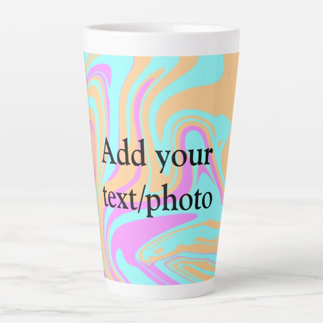 Simple acrylic pour marble add your text name cust milchtasse (Vorderseite)