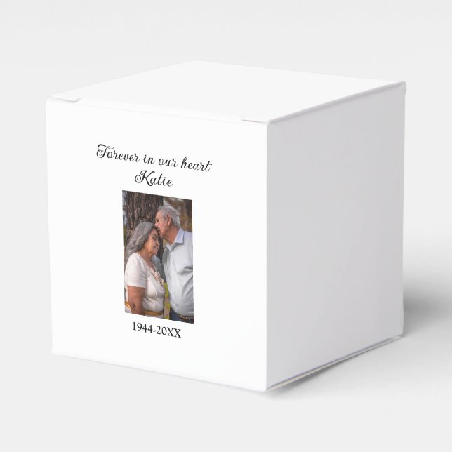 simple Add your photo text memorial keepsake Geschenkschachtel (Vorderseite)
