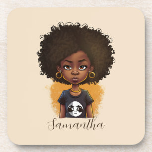 Simple Afro Woman Getränkeuntersetzer