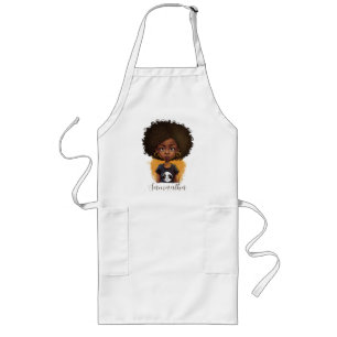 Simple Afro Woman Lange Schürze
