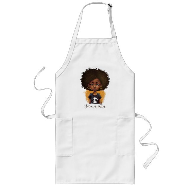 Simple Afro Woman Lange Schürze (Vorne)