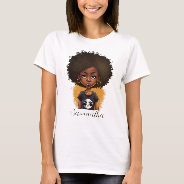 Simple Afro Woman T-Shirt (Vorderseite)