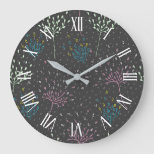 Simple and Elegant Floral   Wall Clock Große Wanduhr