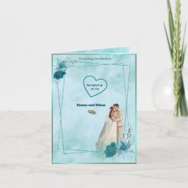 Simple and elegant wedding invitation in Sky Blue Einladung