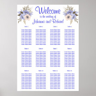 Simple and essential,blue Seating Charts Poster