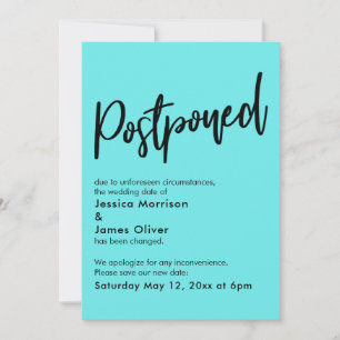 Simple Aqua Aufgehobene Hochzeitsankündigung Einladung