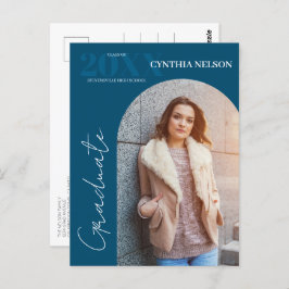 Simple Arch Foto Blue Abschluss Ankündigung Postkarte