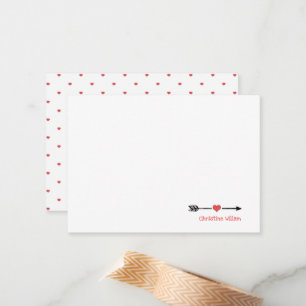 Simple Arrow Red Heart Individuelle Name Mitteilungskarte