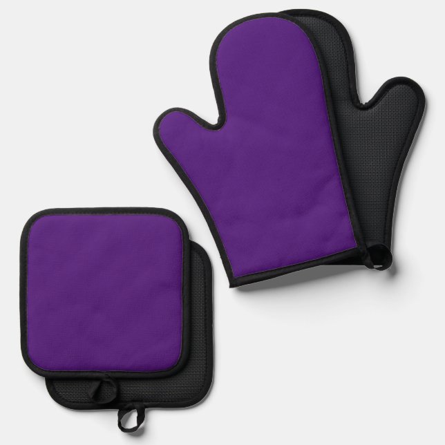 Simple Authority® Purpel Ofenhandschuh & Topflappen-Set (Vorderseite/Rückseite)