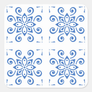 Simple Azulejo Quadratischer Aufkleber