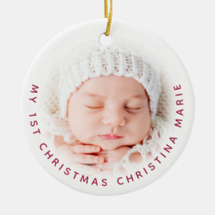 Simple Baby 1. Weihnachtszeit Foto Rote Typografie Keramik Ornament