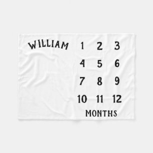 Simple Baby Milestone Monthly Baby Blanket Fleecedecke
