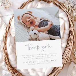 Simple Baby Photo Birth Stats Thank You Card Postkarte