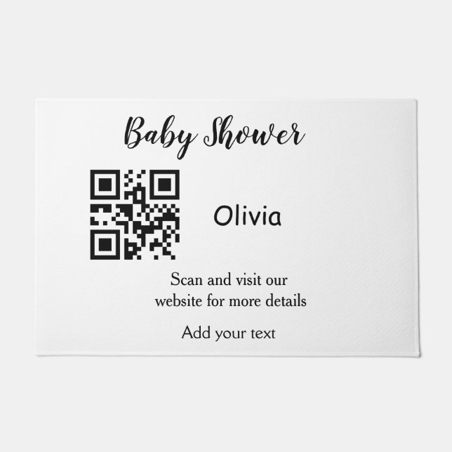 Simple baby shower website barcode QR add name det Fußmatte (Vorderseite)