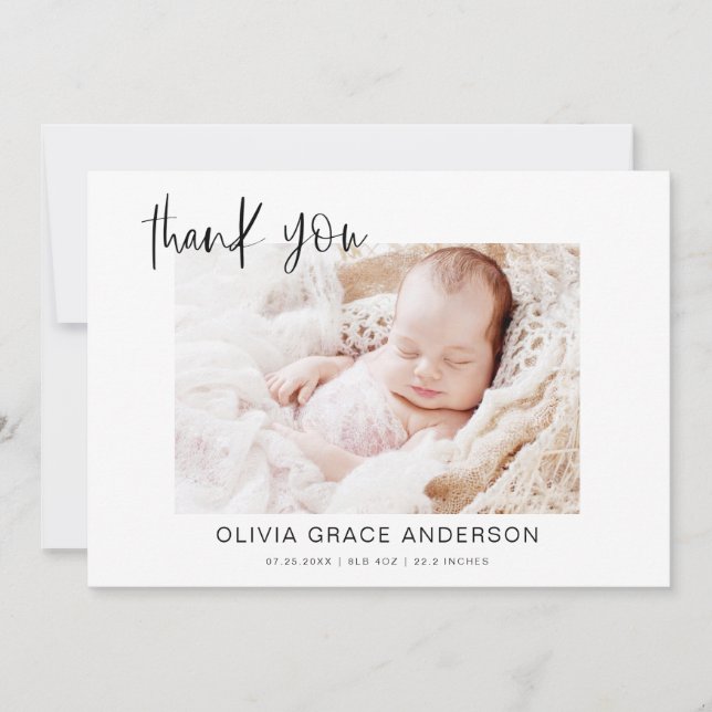 Simple Baby Vielen Dank für die Fotocollage Dankeskarte (Vorderseite)