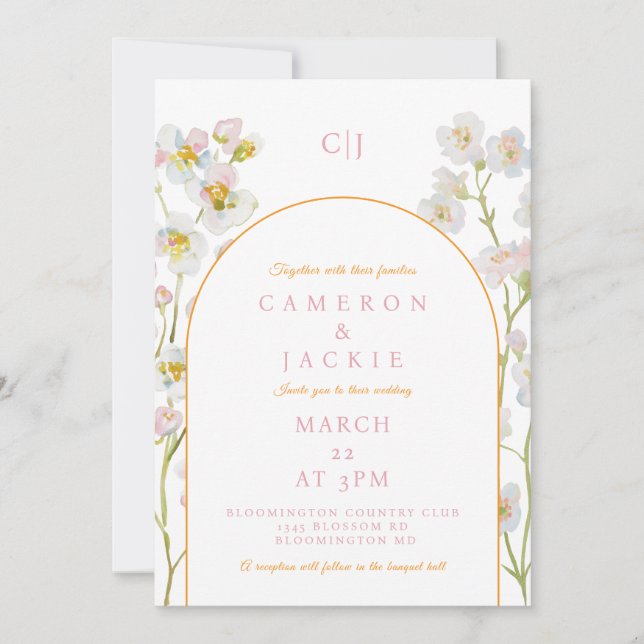Simple Babys Breath Wedding Invitation Einladung (Vorderseite)