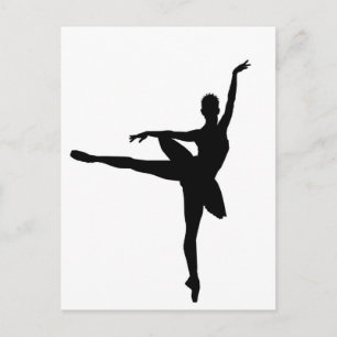 Simple Ballerina Ballet Postkarte