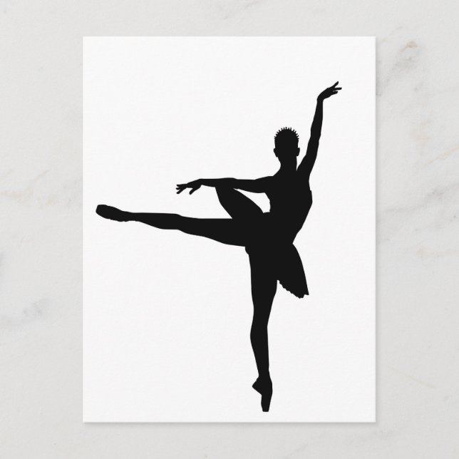 Simple Ballerina Ballet Postkarte (Vorderseite)