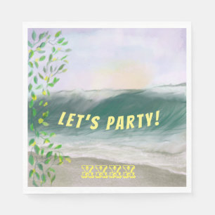 Simple Beach Birthday Picnic Serviette